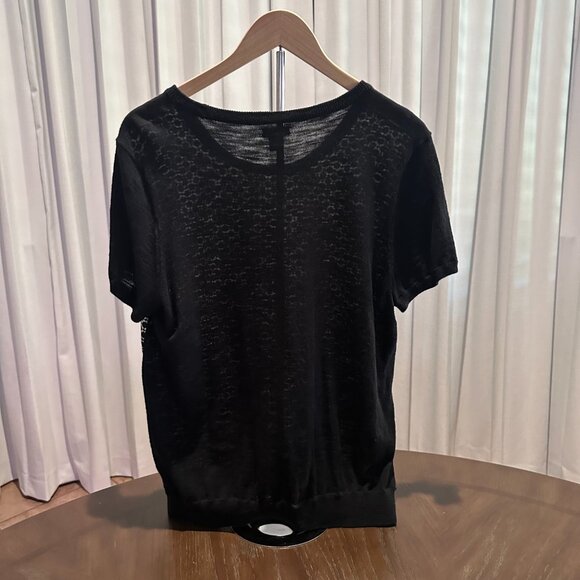 J Crew Navy Blue/White Short Sleeve Pullover Light Sweater Size XL - Picture 5 of 5